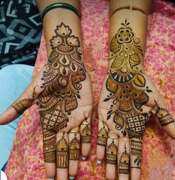 Arabic mehndi floral vine pattern